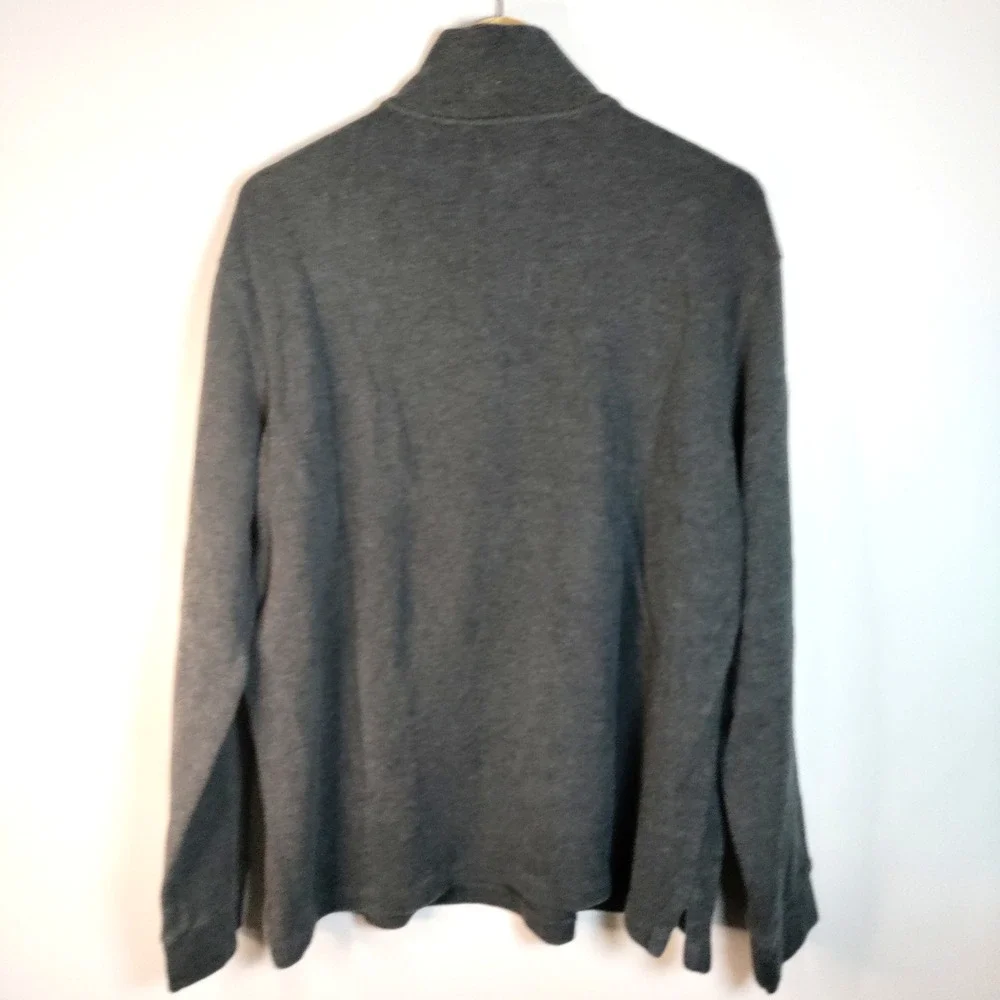 Polo Ralph Lauren Gray Mock Neck 1/4 Zip Pullover‎ Long Sleeve Y2K Sweater Men L